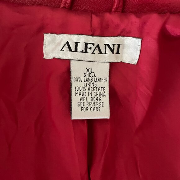 Alfani Y2K Red Lambskin Leather Zip Jacket – Size XL - Picture 9 of 12